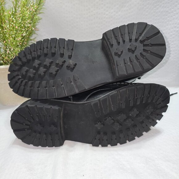 BRUNO MARC MENS BLACK MOTORCYCLE MILITARY COMBAT OXFORD BOOTS SIZE 7 - Picture 13 of 13